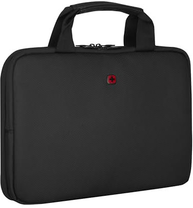WENGER Guyde 14 Laptop-Hülle mit Tragegriffen, Notebook bis 14 Zoll, Aktentasche, 6 l, Damen Herren, Büro Business-Reisen Uni, Schwarz, 653179
