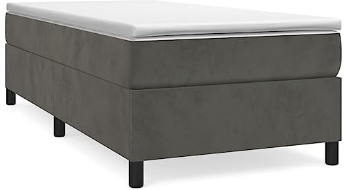 AUVYI Boxspringbett Polsterbett, Bett, Bettgestell, Stilvoll, Schlafzimmer 90x190 cm Dunkelgrau Stauraumbett Boxspringbetten Samt