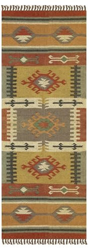 CASAVANI Kelim-Teppich, wendbarer Teppich, 11 Stück, braun, mehrfarbig, Wolle, Jute, handgewebt, für drinnen und draußen, Flachgewebe, Teppiche für Schlafzimmer, Nachttisch, individuelle Matte,