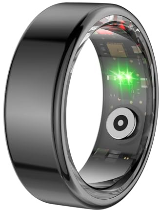 Diyeeni Smart Ring Health Tracker, Smart Ring für Fitness-Schlaf-Tracking, 24-Stunden-Herzfrequenzüberwachung, Wasserfester BT-Fitness-Tracker-Ring, Körpertemperaturerkennung, (Trüben)