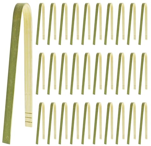 30 pinze in bambù, piccole pinze, utensili da cucina, pinze in bambù, pinze per toast, utensili da cucina, pinze per tostapane per cucinare toast