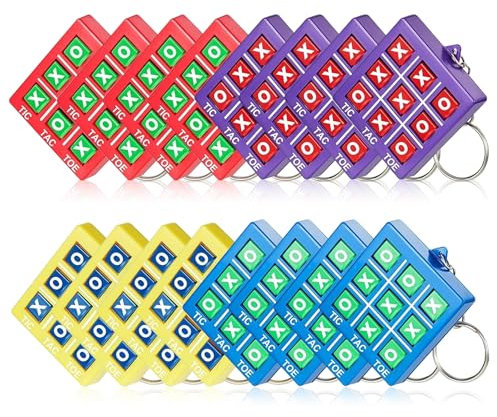 Sophisticate Portachiavi Tic Tac Toe come Pensierini per Bambini Dopo Festa 16 PCS Portachiavi in Plastica per Gadget Compleanno Bambini del Gioco per Zaino per Festa di Compleanno Bomboniere