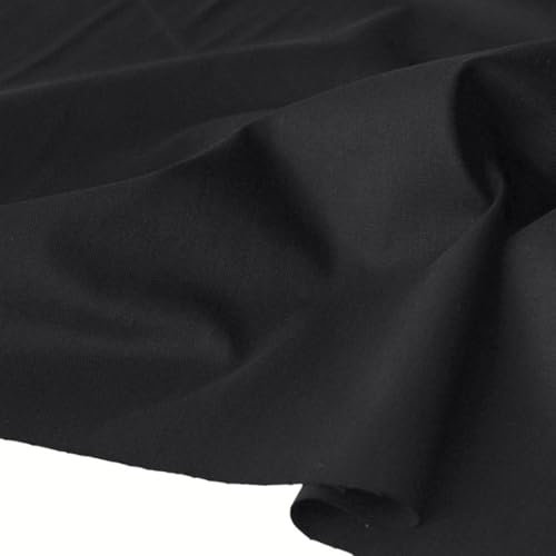 TOLKO schwarzer Baumwollstoff mit Stretch | Robust wie Jeans | Bekleidungsstoff für Hose Jacke Rock Polster Vorhang und Bezug Stoffe zum Nähen Baumwolle Meterware 2. Wahl