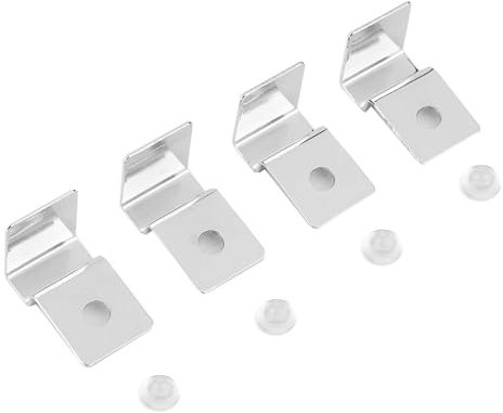 AKLOSIPY 4 Stück Edelstahl-Fisch-Port-Halterung für Glasabdeckung, 6 Mm Halterung für Glasabdeckung, Fisch-Abdeckungs-Port-Klemme für 6 Mm Glas (Edelstahl)