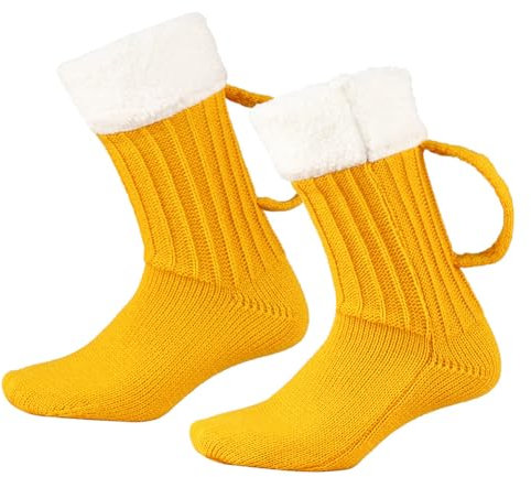 Biersocken Mit Henkel Biersocken Mit Griff, Bierkrugsocken, Lustige Lange Socken Bunte Biersocken Biersocken Mit Henkel Bierkniestrümpfe Für Männer Und Frauen - Knebelgeschenk Für Bierliebhaber NB01