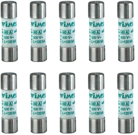 Lot de 10 fusibles, cylindrique 14 x 51 mm, 690 V 6 A, industriel et civil, utilisation aM, protection courants d'appel, moteurs, transformateurs, en céramique, stéatite, puissance interruption 80KA