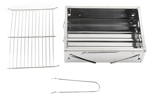 Parrilla de barbacoa portátil y plegable de acero inoxidable para exteriores, ideal para picnics, camping y cocina. Material de Práctica y práctica. Diseño plegable. Red de