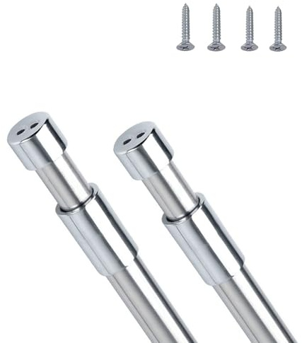 Wardrobe Rail, 40-65cm Wardrobe Hanging Rail, Wardrobe Rails and Fittings Adjustable, Stainless Steel Clothes Hanging Pole for Wardrobe (40-65cm/15.8-25.6inch)