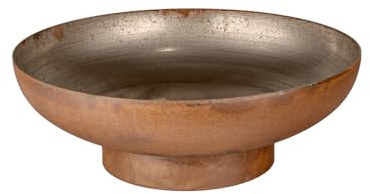 La Ferrotecnica Braciere da Esterno in Metallo Diametro 40 cm Rotondo per Giardino e Terrazza Stile Rustico Alpino (Effetto Corten)
