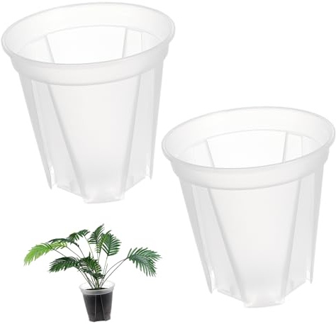Toyvian 2 Vasi Trasparenti Per Piante e Fiori Con Foro Drenaggio, Vaso Plastica Per Piante Grasse Piccole, Contenitore Per Vivaio Interno Ed Esterno, Vaso Per Coltivazione e Ornamento Casa e Giardino