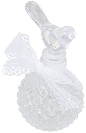 Hemobllo Frasco de Vidrio para Almacenar Fragancias Diseño Vintage y Relieve, Botellas de Perfume Decorativas para Baño y Hogar, Material Vidrio Resistente y Recarga Conveniente
