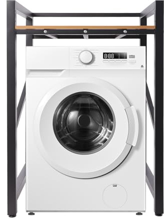 TENNIEX Heavy Duty Washer Dryer Stacking Rack Stand, 661lLBS Premium Iron Washer Dryer Stand or Bathroom Laundry Room, 3-Level Adjustable Height (35.4in/37.4in/39.4in), Black