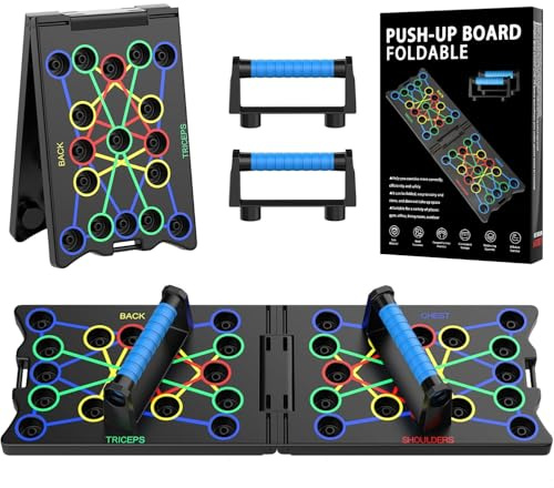 24 in 1 Push Up Board Multifunctional Foldable Portable Fitness Workout Press-up Stands Tools Exercise Muscle Board, Home Exercises for Men/Women