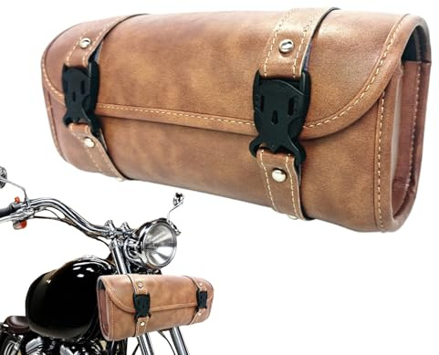 Ahuuen Sacs De Selle Moto | Porte-Bagages Extérieur pour Moto - Poche de Rangement en Cuir Unisexe Accessoire Voyage Vélo Scooter Électrique