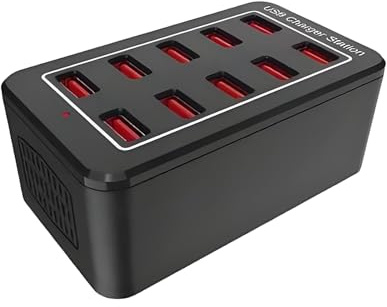 Station de Chargement USB - Dock de Chargeur Smart Device | Hub Fast Charge avec Plusieurs Ports pour Les tablettes de téléphones Ordinateurs Portables, Organisateur Compact de l'alimentation po