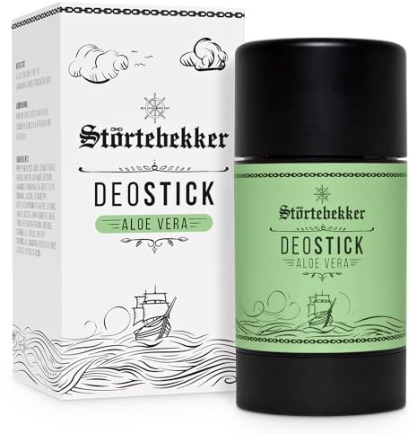 Störtebekker Premium deodorant stick aloe vera – uppfriskande deodorant stick för män – deodorantpenna för långvarig friskhet – presentidé för män – Tillverkad i Tyskland – 75 gr deodorant stick