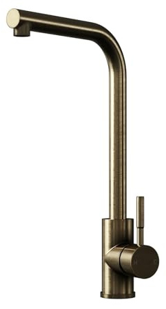 Liquida VT83AB Antique Brass Single Lever L Neck Swivel Spout Kitchen Mixer Tap