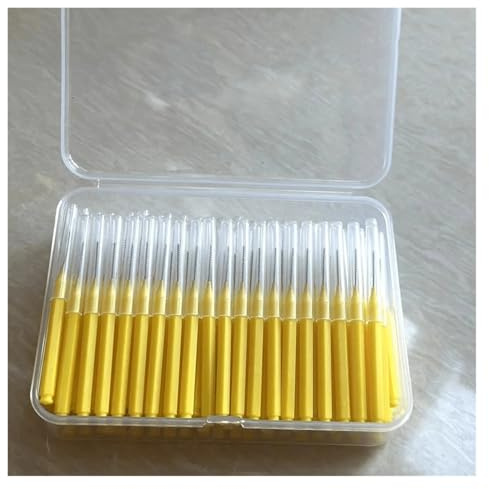 100 st/kartong Interdentalborstar Health Care Tand Escova Cleaners Tandborste Oral Hygiene Tool(100pcs yellow 0.8mm)