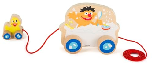 Small Foot 10980 Sesamstrasse Zieh-Badewanne aus Holz von der Marke, 100% FSC-Zertifiziert, Ziehspielzeug für Kinder ab 1Jahr Spielzeug, Mehrfarbig