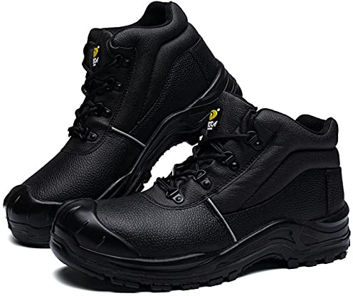 DRKA Water Resistant Steel Toe Work Boots For Men,6'' EH-Rated Safety Boots(19977-blk-11)