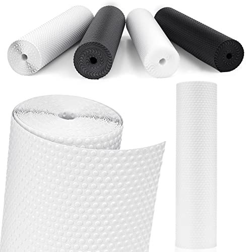 MooiFun Tappetino Antiscivolo, Rivestimento Cassetti, Non-Adesivo Eva Plastica Rotolo Carta per Mensola Frigorifero Tavolo Mobile Cucina Ripiani (Bianco/30cmx150cm)