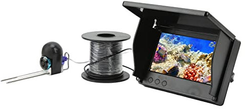 underwater fishing camera,Tragbarer Fisch Finder,Fisch Kamera 5 Zoll HD Display 12V 0,34 MP Klar Helles Unterwasser-Fisch Finder Zum Angeln (30m/98,4ft)
