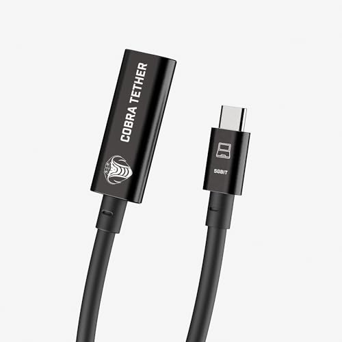 Cobra Tether Câble USB-C - 10 m - Rallonge professionnelle pour photo et vidéo - Noir