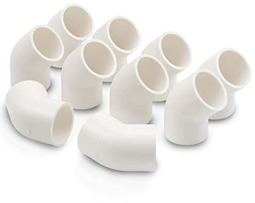 Bwintech 10 Stück 20 mm (1/2 Zoll) 45 Grad Ellenbogen Gleitverbinder PVC-U Fitting Ellenbogen Kupplung Stecker Garten Wasserleitung Anschluss