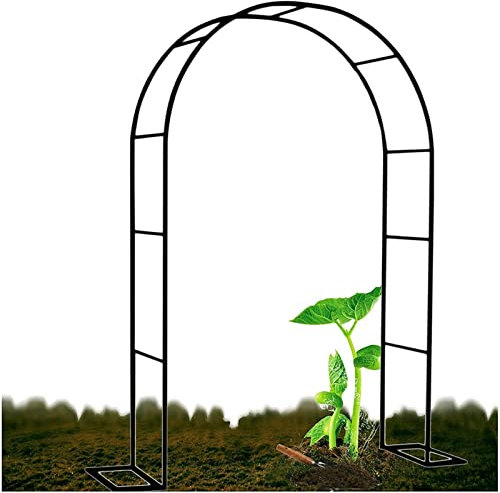 Arcos De Rosas para Bodas, Arco De Metal para Exteriores, Arco De Jardín Blanco/Negro con Base, Pérgola De Metal para Jardines, Villas, Patios, Ancho Lateral: 40cm,350x220x40CM