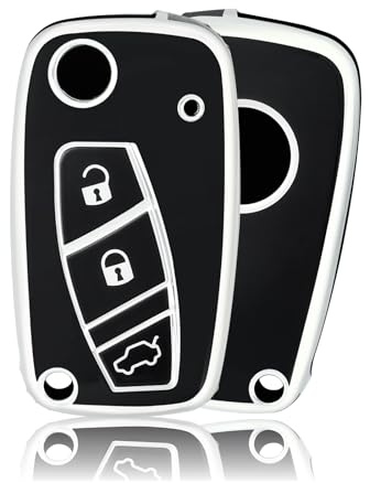 OFFCURVE Schlüsselhülle für FIAT Grande Punto Panda Bravo Lancia Ypsilon | TPU autoschlüssel hülle für Fiat 3-Tasten Schlüssel. Kompatibel mit Fiat Grande Punto Evo Panda Bravo Lancia Ypsilon Ducato