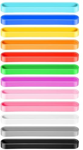 12 Piezas Bandas de Goma de Silicona, 14 x 1cm Gomas Elásticas de Silicona, Gomas Elásticas y Extensibles, Grandes de Colores, Planificador de Gomas Anchas, Para Libros, Artísticos, Oficina, Casa