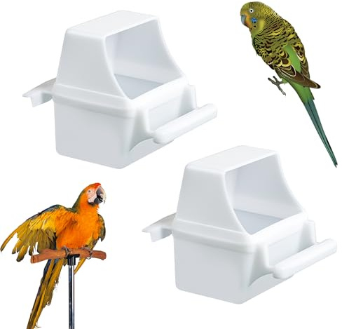 MEISH 2pcs Bird Cage Feeder Parrot Water Dispenser Cup Hanging Food Feeder Cage Accessories for Parrots Budgie Parakeet