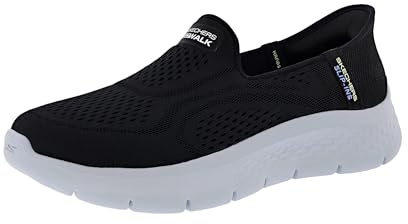 Skechers dam Go Walk Flex YaelSneaker, Svart textil multi trim, 36 EU