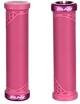 Funn Hilt JR Puños de Manillar para Bicicleta de Montaña con Abrazadera de Bloqueo Único, Puños de Manillar de Bicicleta con Bloqueo con un Diámetro Interior de 19 mm (Rosa)