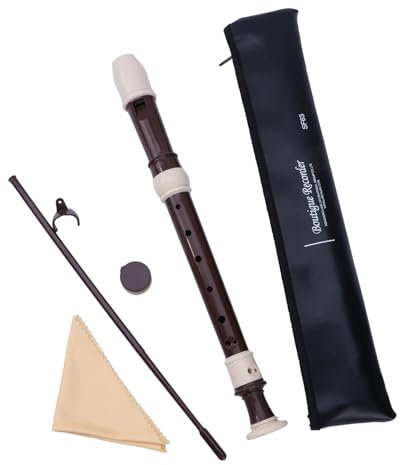 Britische Griffweise Diskantflöte Flöte Instrument C-Schlüssel 8 Löcher Flöte mit Reinigungsstab und Tragetasche