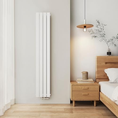 EMKE Radiador Compacto Vertical 1800x300 mm, 627 vatios, Blanco