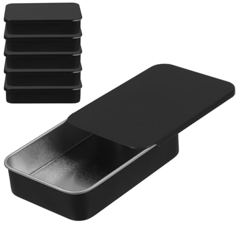 Zerodeko Lot de 6 Boîtes Métalliques Compactes Couvercle Coulissant, Design Élégant en Tôle, Multi-fonction pour Bonbons et Bijoux, pour Rangement et Décoration