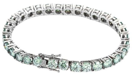 LOEXZAH Moissanit-Tennisarmband für Damen, 0,1–1 Karat, 18 Karat Weißgold, Diamant-Tennisarmband, 925er Sterlingsilber, Moissanit-Tennisarmband, Labor-Diamant-Armband, 0.5carat, Stein, Moissanit