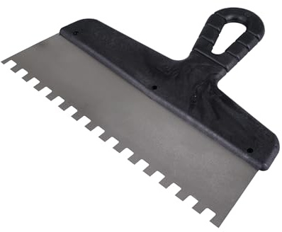 Zahnspachtel Kunststoffgriff 150 mm und 250 mm 6x6 mm und 8x8 mm Kleberspachtel Zahnkelle Glättespachtel Fliesenkelle (250 mm, 6x6 mm)
