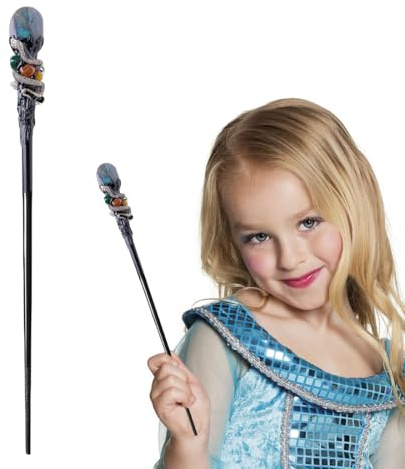 WUSJCOF Baguette de sorcière en Cristal, Baguette en Cristal Fine fabriquée à la Main, baguette magique, sceptre halloween pour Halloween, Noël, Anniversaire, Cosplay