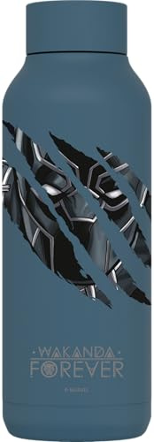 QUOKKA SOLID X MARVEL | BOTELLA TÉRMICA DE ACERO INOXIDABLE DOBLE PARED | MARVEL BLACK PANTHER