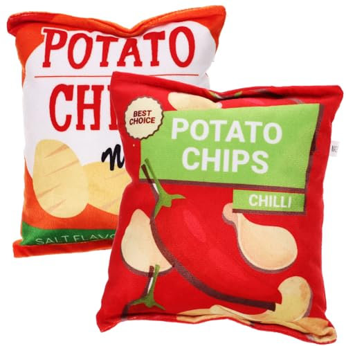 MERRYHAPY 2stücke Pet Sounding Spielzeug Kartoffelchips Taschenform Welpen Kauspielzeug Weiches Reißfestes Plüsch Hundespielzeug Für Kleine Hunde Und Haushaltsspielspaß