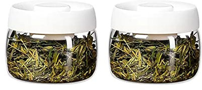 Contenitori zucchero sale Contenitori for la conservazione del tè in vetro trasparente Contenitori for caffè con coperchio sigillato sottovuoto, barattolo in vetro da cucina che serve contenitore for