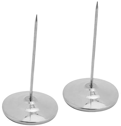 Uonlytech 2pcs Stainless Steel Menu Fork Receipt Spike for Restaurant Cafe Bar Invoice Holder Base Practical Memo Bill Organizer for Easy Document Display