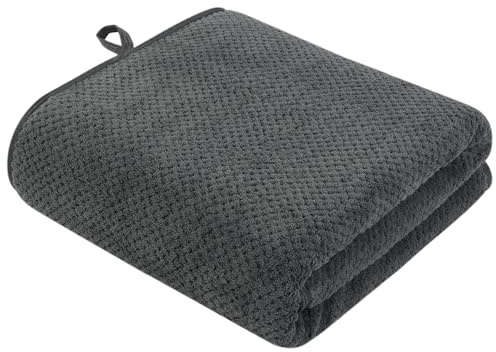 VIVOTE 1 Piece Large Microfibre Bath Towel, Super Absorbent & Quick Drying Bath Sheet, Dry Hair Body, Soft and No Lint Bath Towel for Shower, Swimming, Sauna, Spa, etc. 90×180CM Grey