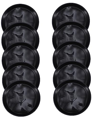 Toyvian Lot de 10 Plateaux de Base pour Pots de Fleurs en Plastique Noir, Support Étanche pour Intérieur et Extérieur, Plateau Inférieur Plat pour Plantes et Bonsaïs, Protection