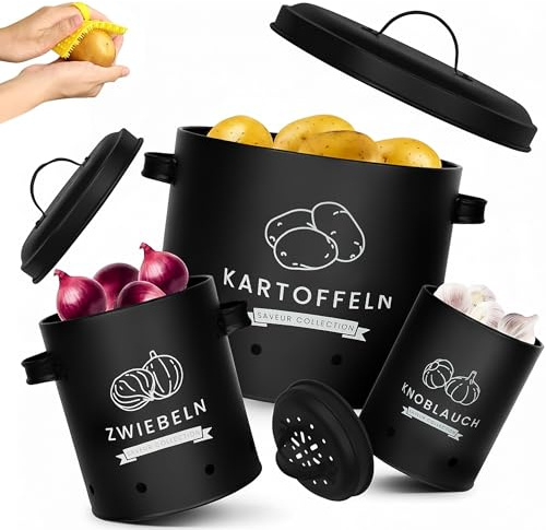 AH Kartoffel Aufbewahrungsbox inkl. Gemüsebürste für Gemüse Aufbewahrung