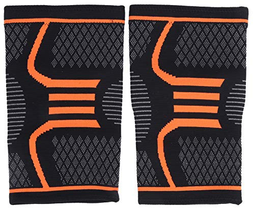 Rodillera soporte de compresión Protector de rodilla para seguridad deportiva correr al aire naranja (l)
