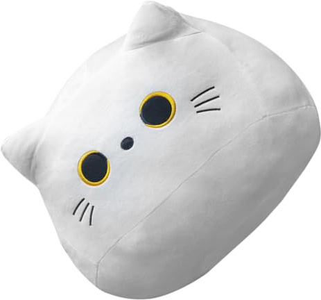 Warmhm Oreiller Chat Noir Japonais Doux Câlin Décoratif Mignon pour Canapé et Bureau Coussin Chat Kawaii pour Détente et Photo Créative