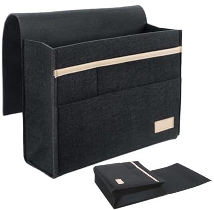 Aufbewahrungskorb aus Filz – Bett-Caddy – Organizer für Sofa-Regale | kompakt und vielseitig einsetzbar für Bücher, Taschentücher, Halter für Tischutensilien
